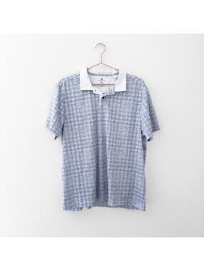 Society of Threads Blue Plaid Quick Dry Polo Shirt Size XL